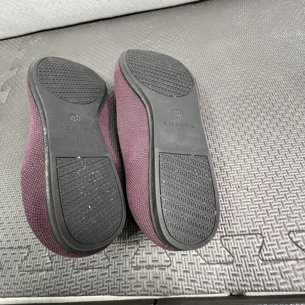 Rothy's The Driver Flats W11 Burgundy Purple Knit Loafers Recycled Comfortable - Picture 9 of 11